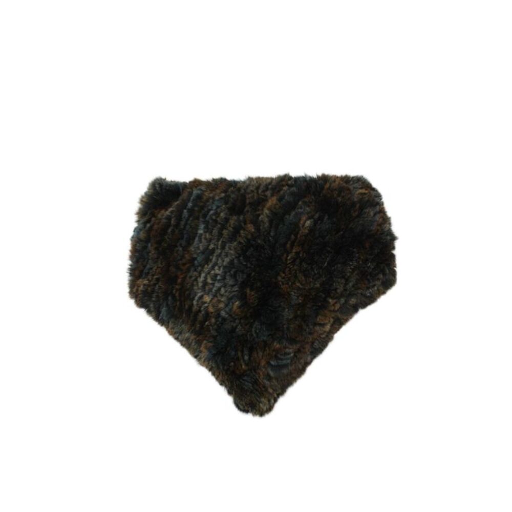 Glamourpuss Womens Rex Rabbit Fur Neck Scarf Blue Brown